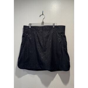 Orvis Women's Size Large Embossed Pull On Skort Skirt Golf Floral Elastic Waist